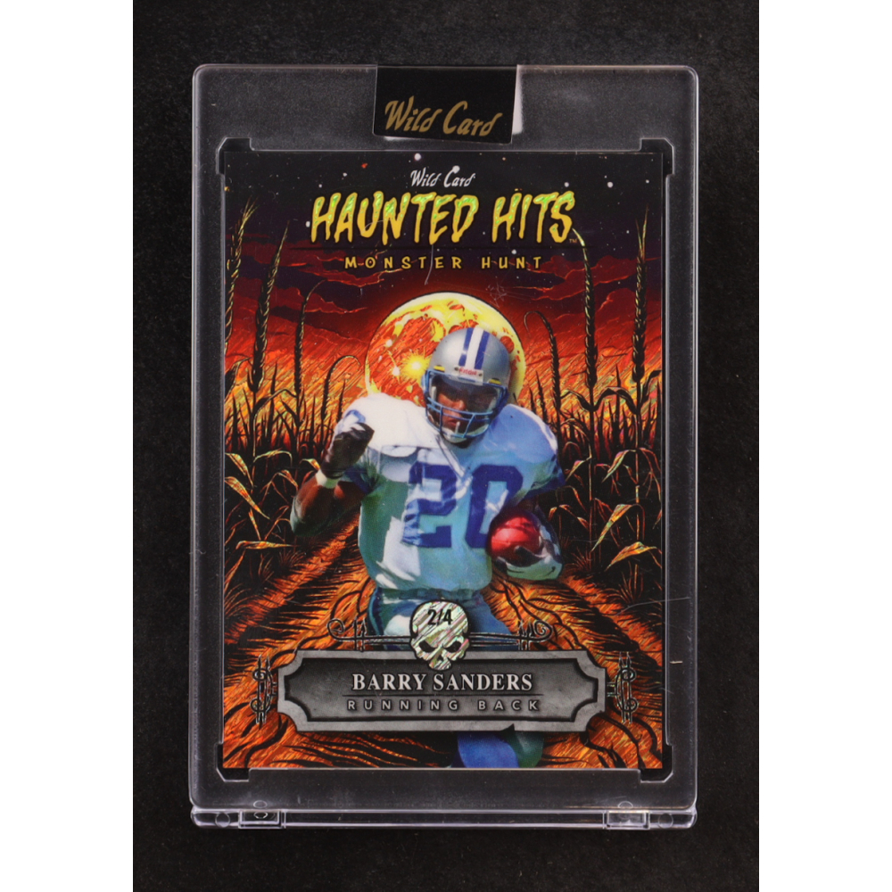 Barry Sanders 2025 Wild Card Haunted Hits Monster Hunt Corn Field Orange Shimmer #HHCF-BS #2/4 at PristineAuction.com