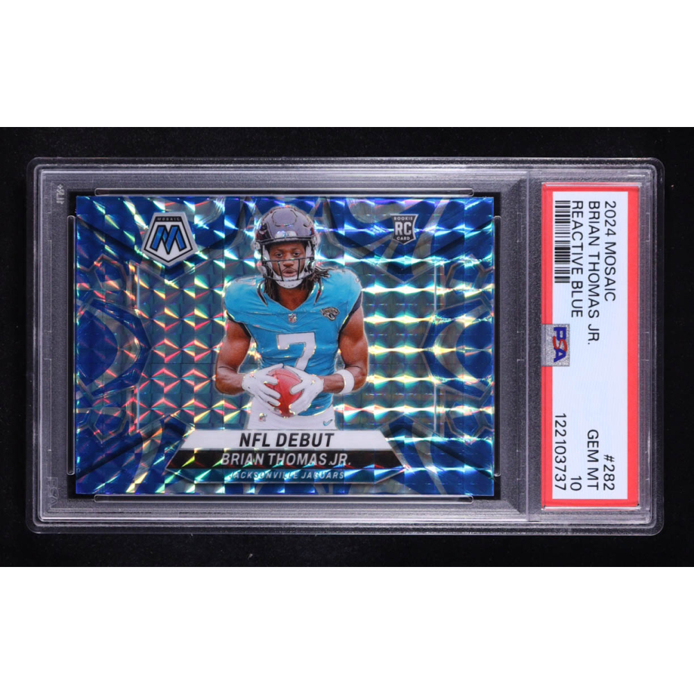 Brian Thomas Jr. 2024 Panini Mosaic Mosaic Reactive Blue #282 DEB RC (PSA 10) at PristineAuction.com