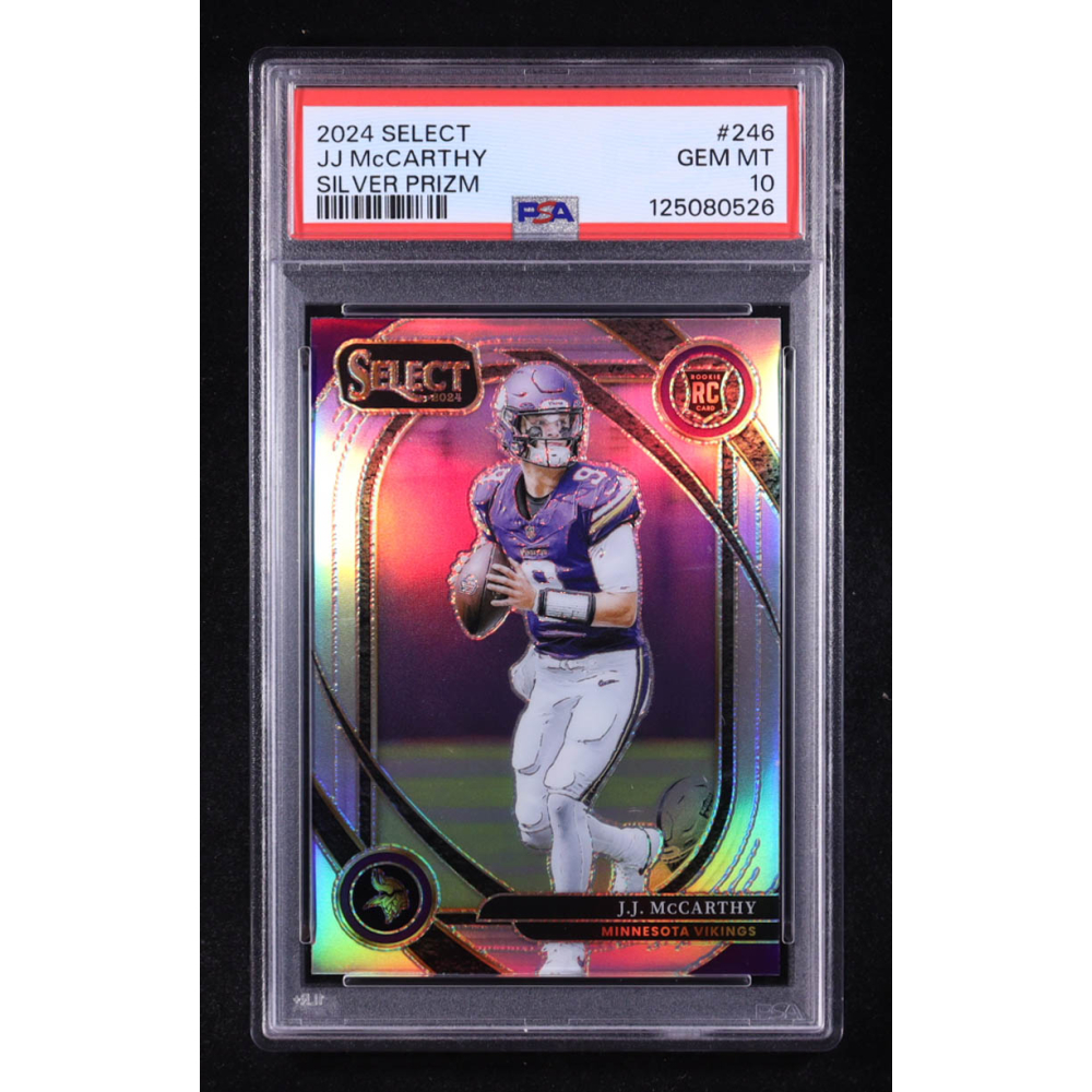 JJ McCarthy 2024 Select Prizm Silver #246 RC (PSA 10) at PristineAuction.com