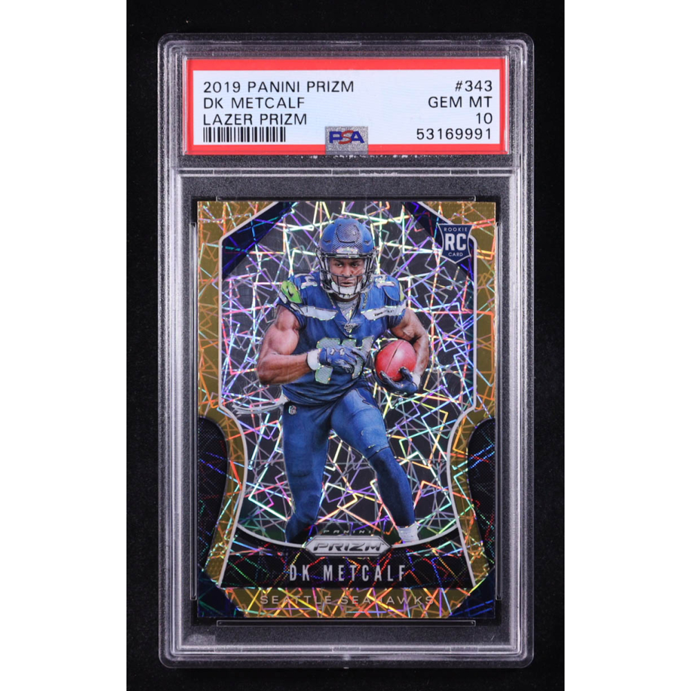 D.K. Metcalf 2019 Panini Prizm Prizms Lazer #343 RC (PSA 10) at PristineAuction.com
