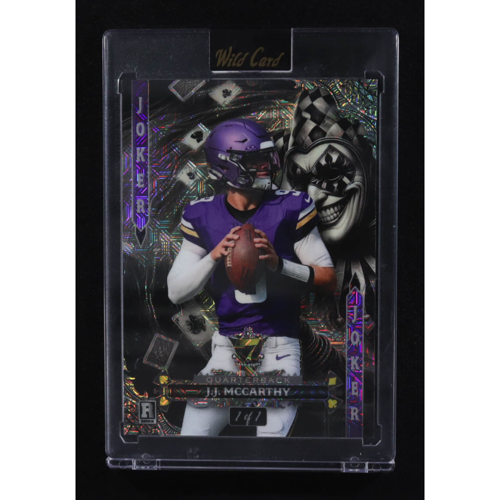 J.J. McCarthy 2024 Wild Card 7 Card Studs Joker #7JW-JM RC #1/1 at PristineAuction.com