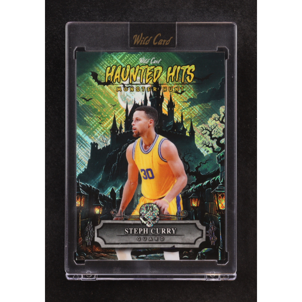 Stephen Curry 2025 Wild Card Haunted Hits Monster Hunt Castle Green Cross Hatch Foil #HHCC-SC #1/3 at PristineAuction.com