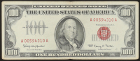 1966 United States $100 One Hundred Dollar Red Seal Note at PristineAuction.com