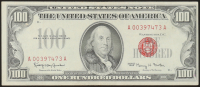 1966 United States $100 One Hundred Dollar Red Seal Note at PristineAuction.com