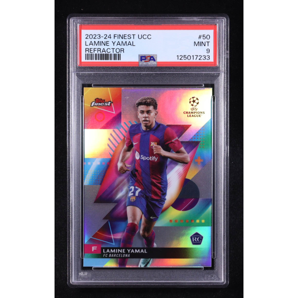 Lamine Yamal 2023-24 Finest UEFA Club Competitions Refractors #50 RC (PSA 9) at PristineAuction.com