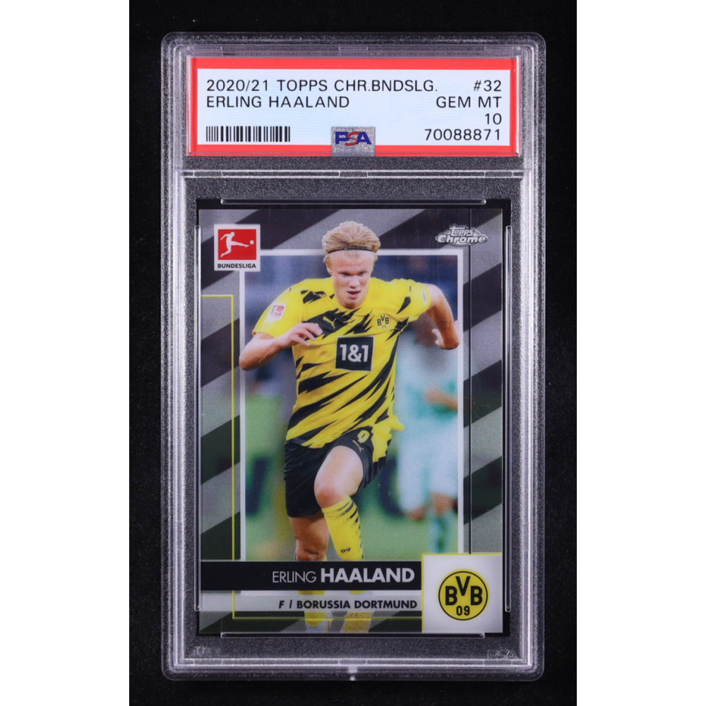 Erling Haaland 2020-21 Topps Chrome Bundesliga #32 (PSA 10) at PristineAuction.com