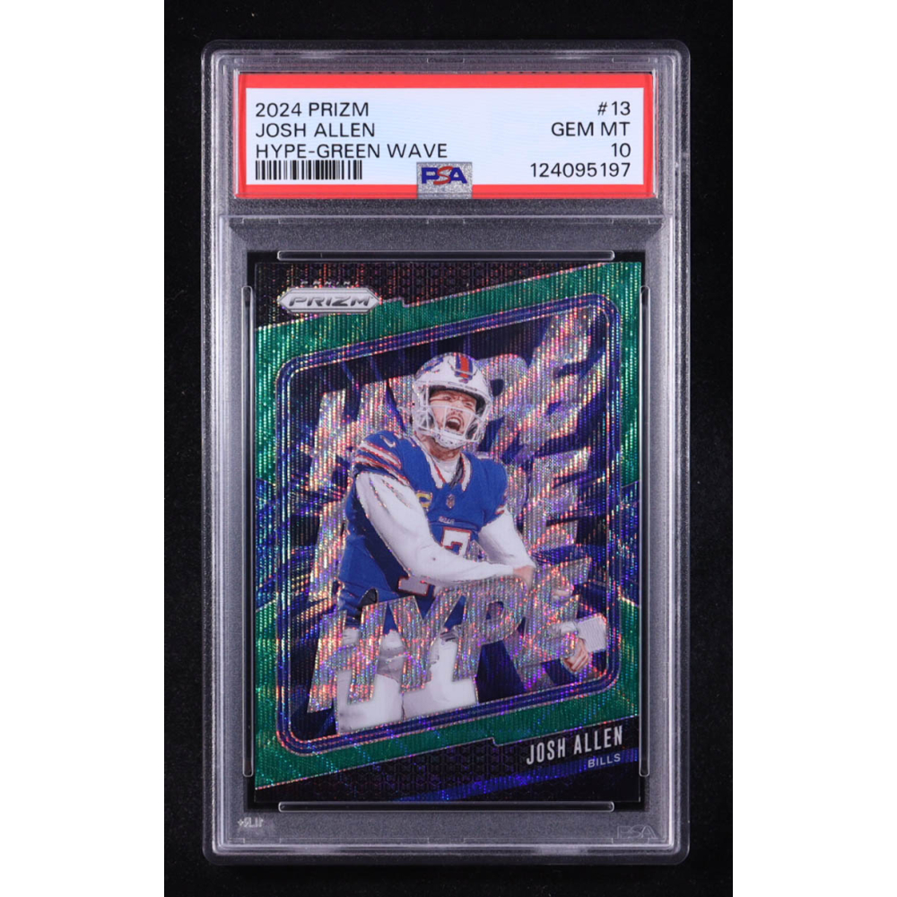 Josh Allen 2024 Panini Prizm Hype Prizms Green Wave #13 (PSA 10) at PristineAuction.com