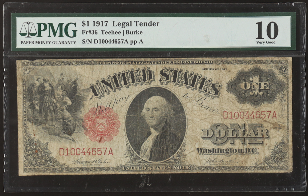 1917 $1 United States Treasury Legal Tender Note (PMG 10) at PristineAuction.com 1917 $1 United States Treasury Legal Tender Note (PMG 10) at PristineAuction.com