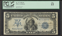 1899 United States $5 Silver Certificate Banknote (PCGS 15) at PristineAuction.com