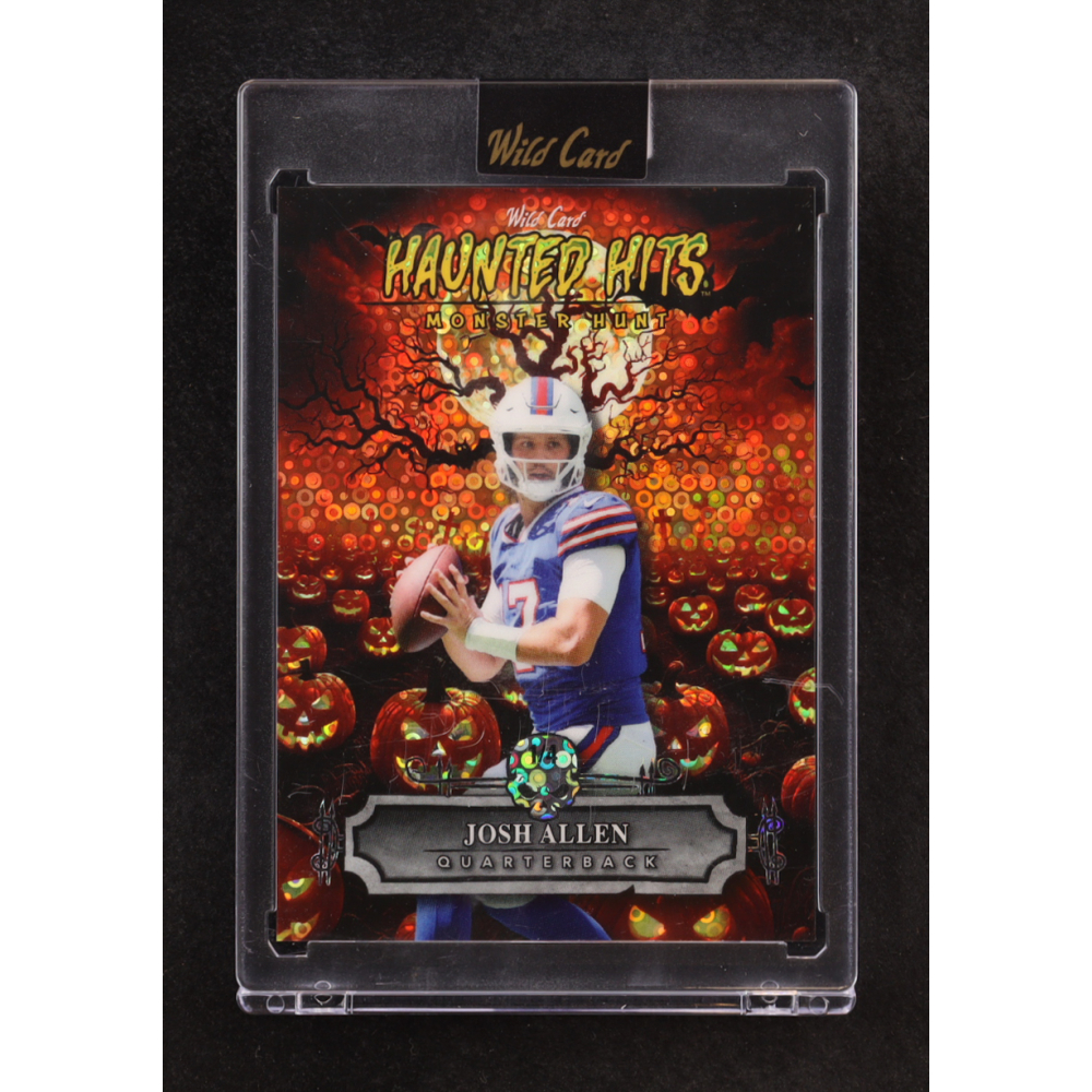Josh Allen 2025 Wild Card Haunted Hits Monster Hunt Pumpkins Orange Donut Circles #HHP-JA #1/4 at PristineAuction.com