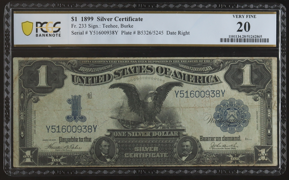 1899 United States $1 Silver Certificate Banknote (PCGS 20) at PristineAuction.com 1899 United States $1 Silver Certificate Banknote (PCGS 20) at PristineAuction.com