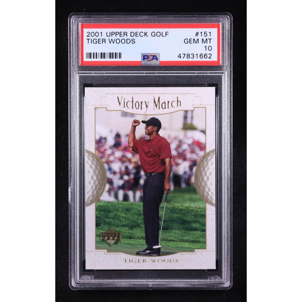 Tiger Woods 2001 Upper Deck #151 VM RC (PSA 10) at PristineAuction.com