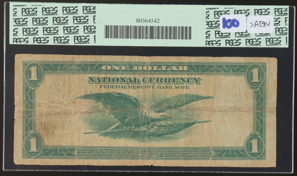 1918 $1 One Dollar Blue Seal Federal Reserve Bank Note - St. Louis (PCGS 10) at PristineAuction.com 1918 $1 One Dollar Blue Seal Federal Reserve Bank Note - St. Louis (PCGS 10) at PristineAuction.com