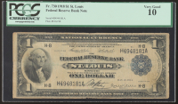 1918 $1 One Dollar Blue Seal Federal Reserve Bank Note - St. Louis (PCGS 10) at PristineAuction.com