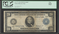 1914 $20 Twenty Dollars Blue Seal Federal Reserve Bank Note - Cleveland (PCGS 12) at PristineAuction.com