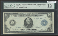 1914 $10 Ten Dollars Blue Seal Federal Reserve Bank Note - San Francisco (PMG 12) at PristineAuction.com