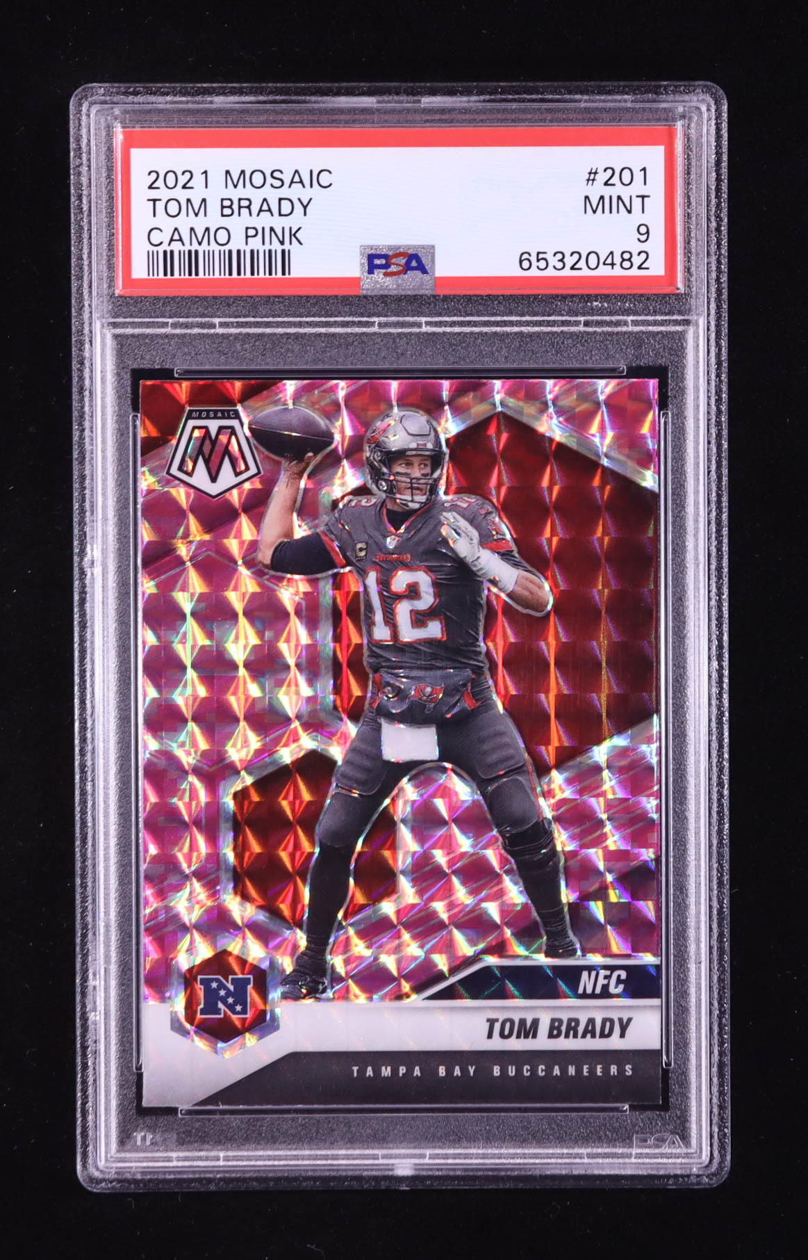 Tom Brady 2021 Panini Mosaic Mosaic Camo Pink #201 NFC (PSA 9) at PristineAuction.com Tom Brady 2021 Panini Mosaic Mosaic Camo Pink #201 NFC (PSA 9) at PristineAuction.com