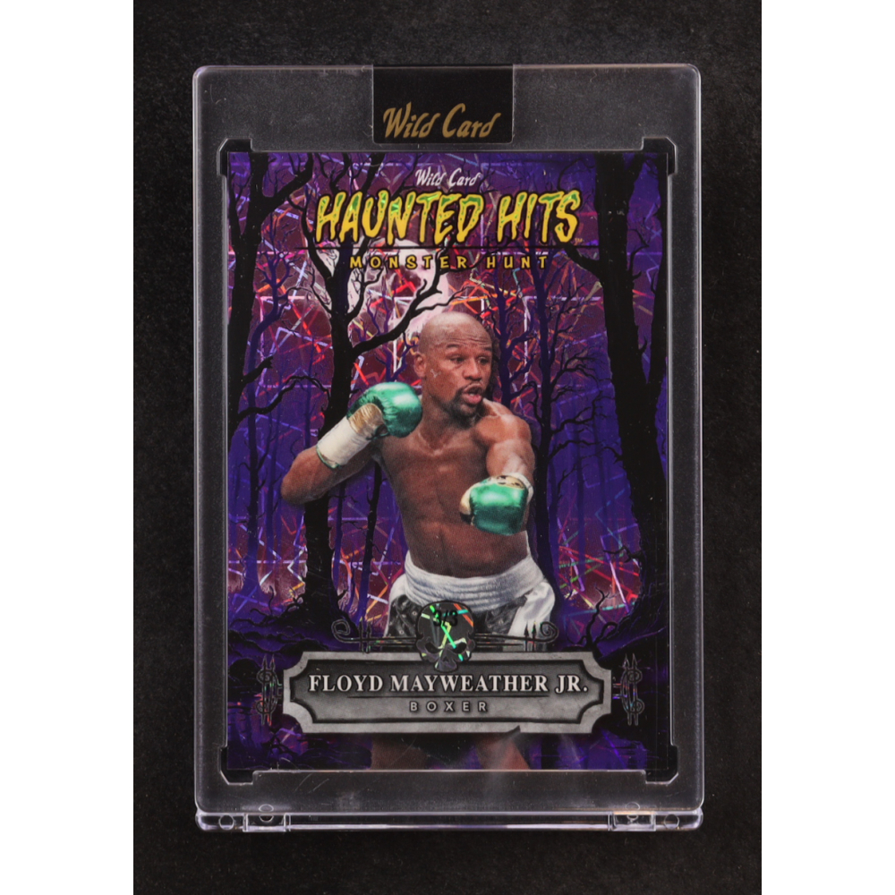 Floyd Mayweather Jr. 2025 Wild Card Haunted Hits Monster Hunt Woods Purple Lazer #HHW-FM #3/3 at PristineAuction.com