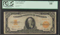 1922 $10 Ten Dollars Gold Certificate (PCGS 10) at PristineAuction.com