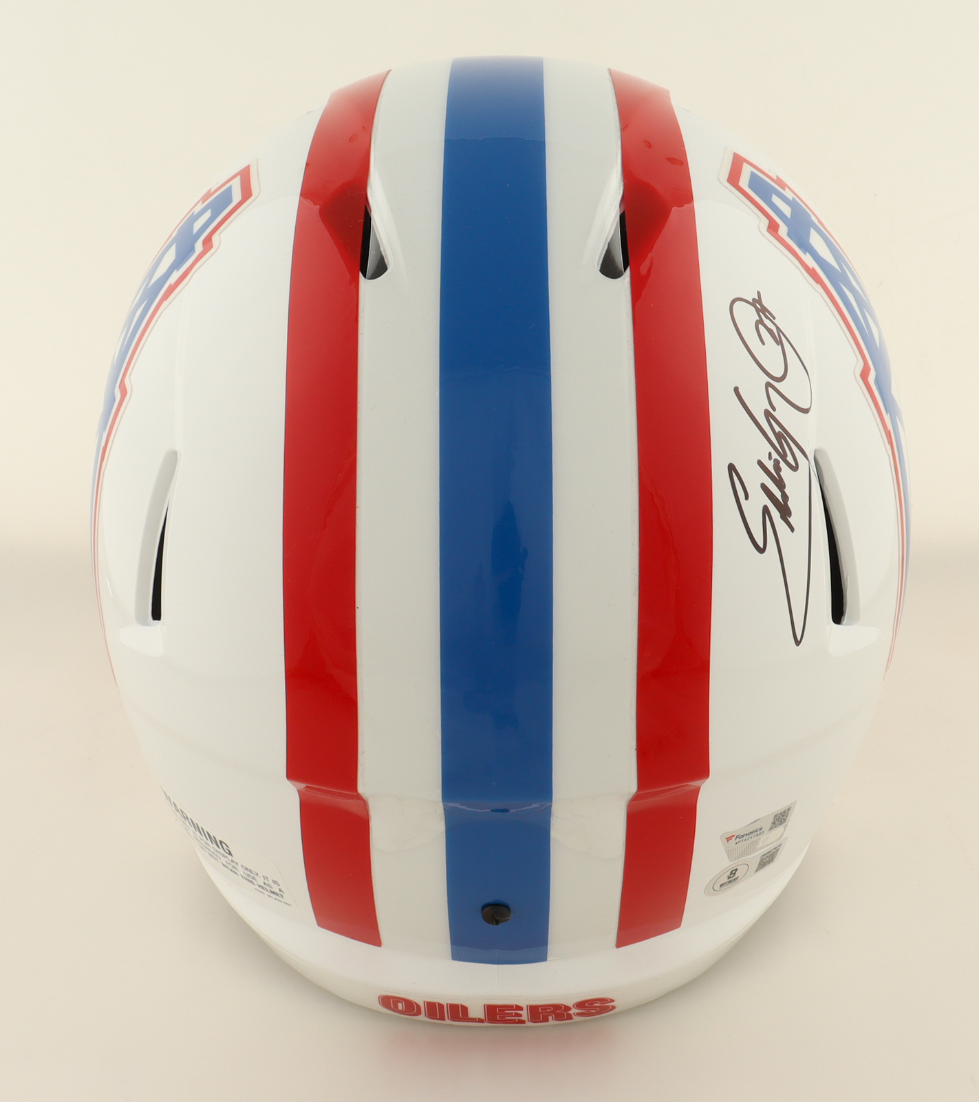 Eddie George & Earl Campbell Signed Oilers Full-Size Speed Helmet Inscribed "HOF 91" (Beckett & Fanatics) at PristineAuction.com Eddie George & Earl Campbell Signed Oilers Full-Size Speed Helmet Inscribed "HOF 91" (Beckett & Fanatics) at PristineAuction.com