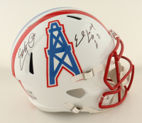 Eddie George & Earl Campbell Signed Oilers Full-Size Speed Helmet Inscribed "HOF 91" (Beckett & Fanatics) at PristineAuction.com