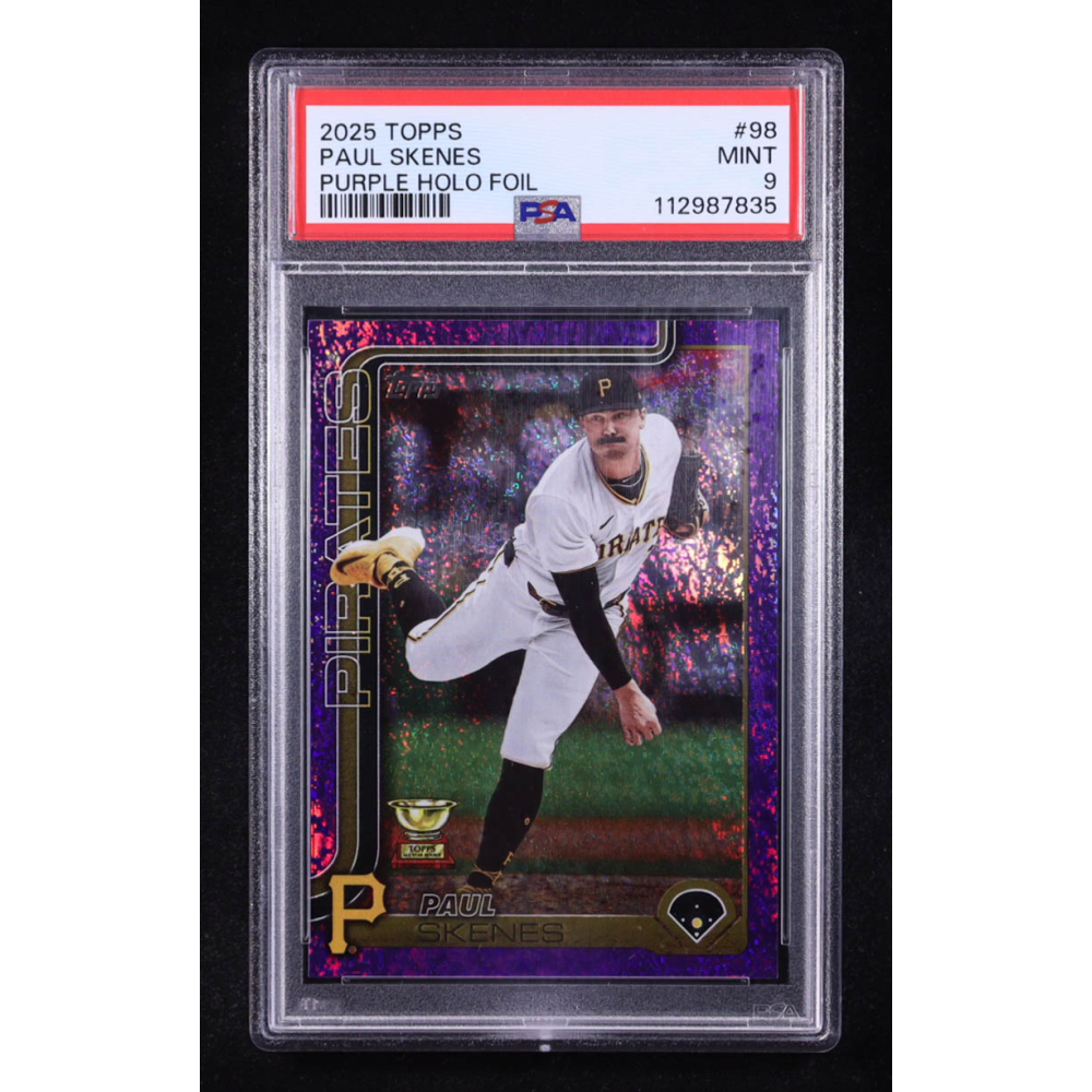 Paul Skenes 2025 Topps Purple Holo Foil #98 #073/250 (PSA 9) at PristineAuction.com