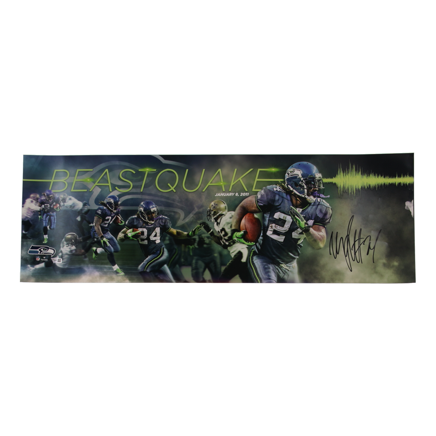Marshawn Lynch Signed Seahawks 10x30 Photo (Fanatics) at PristineAuction.com Marshawn Lynch Signed Seahawks 10x30 Photo (Fanatics) at PristineAuction.com