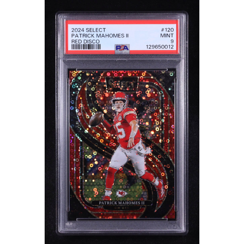 Patrick Mahomes II 2024 Select Prizm Red Disco #120 #03/49 (PSA 9) at PristineAuction.com