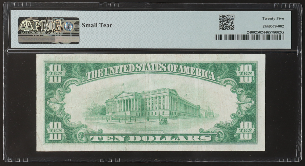 1928 United States $10 Ten Dollar Gold Certificate Banknote (PMG 25) at PristineAuction.com 1928 United States $10 Ten Dollar Gold Certificate Banknote (PMG 25) at PristineAuction.com