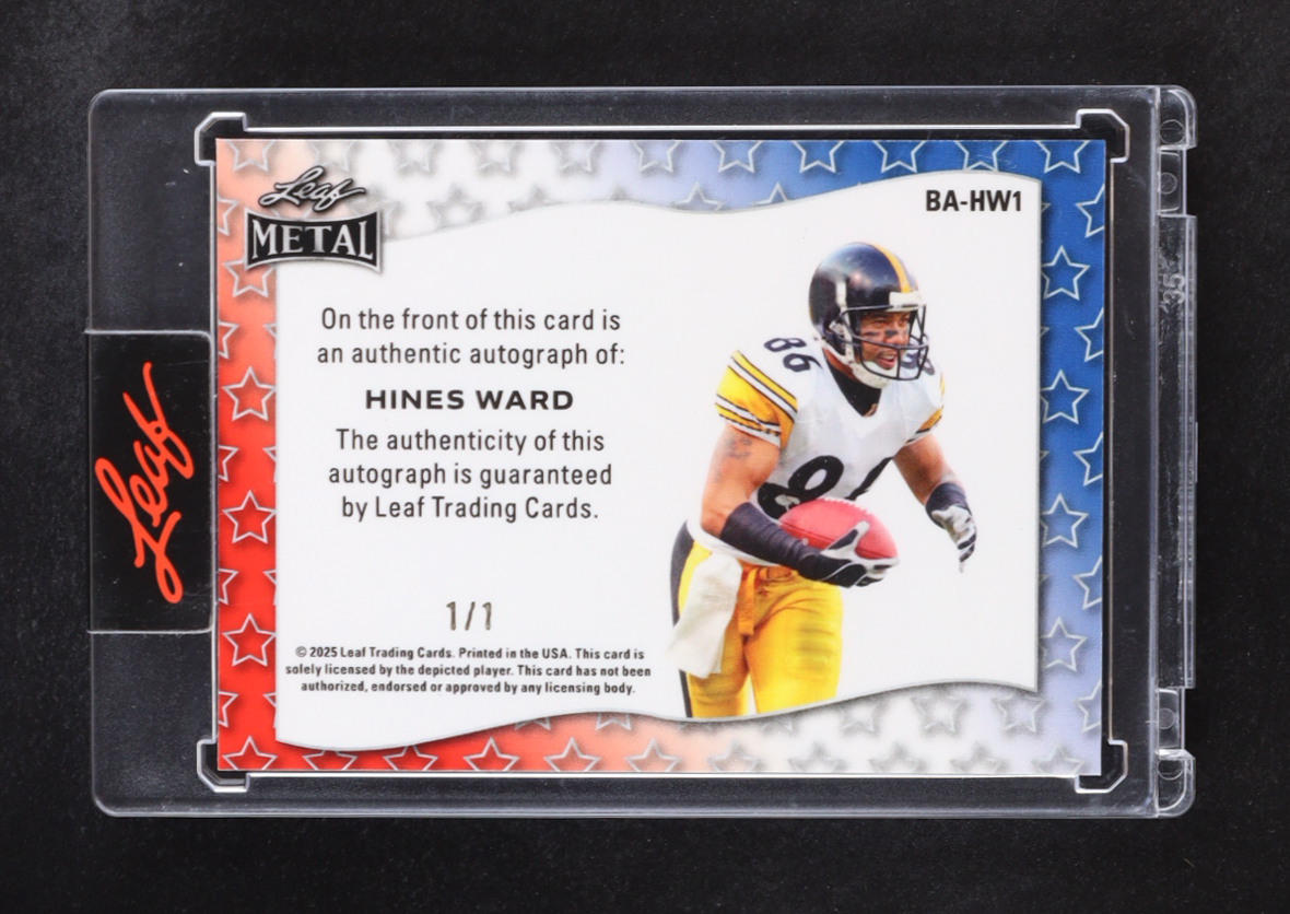 Hines Ward 2025 Leaf Metal Autographs #BA-HW1 #1/1 at PristineAuction.com Hines Ward 2025 Leaf Metal Autographs #BA-HW1 #1/1 at PristineAuction.com