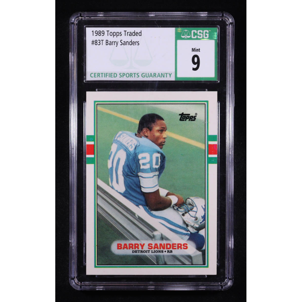 Barry Sanders 1989 Topps Traded #83T RC (CSG 9) at PristineAuction.com
