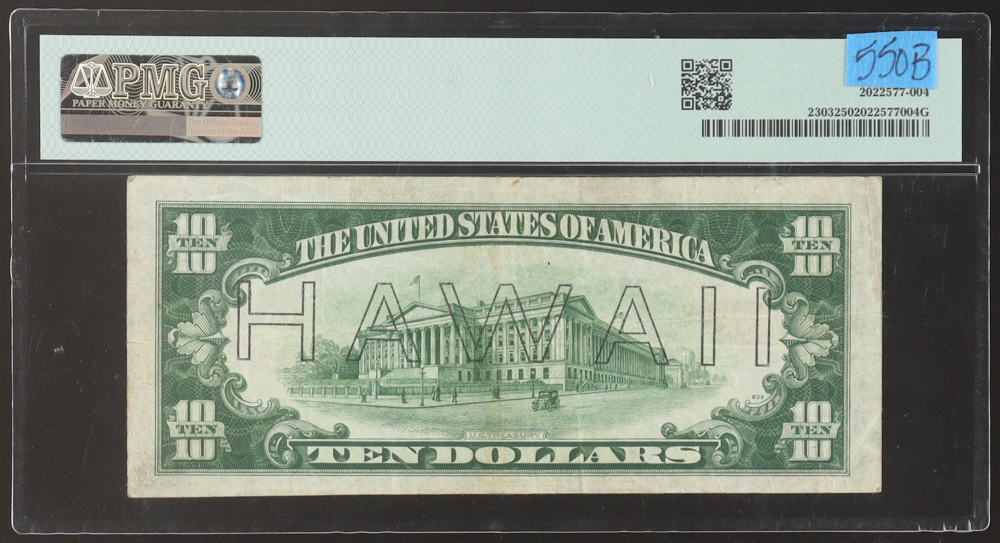 1934 $10 Ten Dollars Red Seal Federal Reserve Bank Note - Hawaii (PMG 25) at PristineAuction.com 1934 $10 Ten Dollars Red Seal Federal Reserve Bank Note - Hawaii (PMG 25) at PristineAuction.com