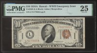 1934 $10 Ten Dollars Red Seal Federal Reserve Bank Note - Hawaii (PMG 25) at PristineAuction.com