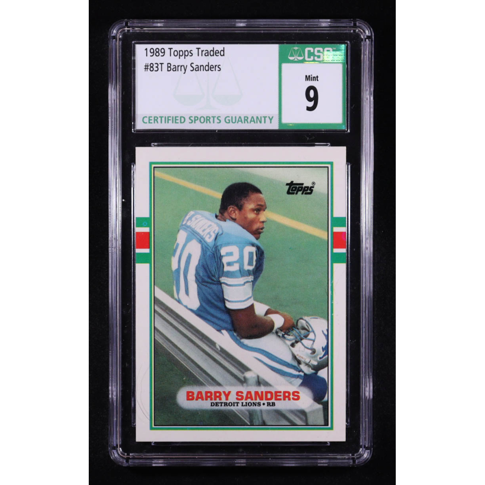 Barry Sanders 1989 Topps Traded #83T RC (CSG 9) at PristineAuction.com