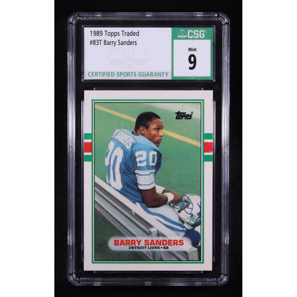 Barry Sanders 1989 Topps Traded #83T RC (CSG 9) at PristineAuction.com
