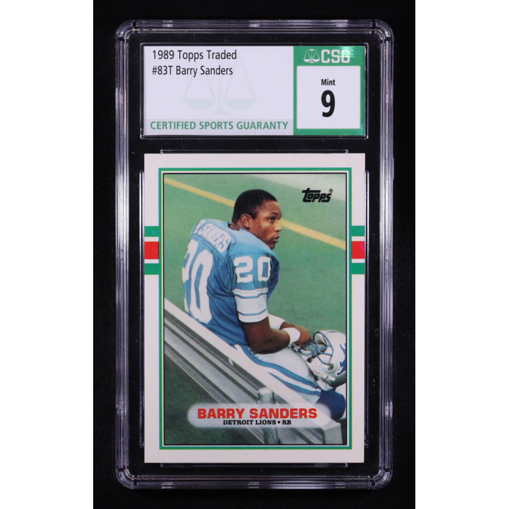 Barry Sanders 1989 Topps Traded #83T RC (CSG 9) at PristineAuction.com