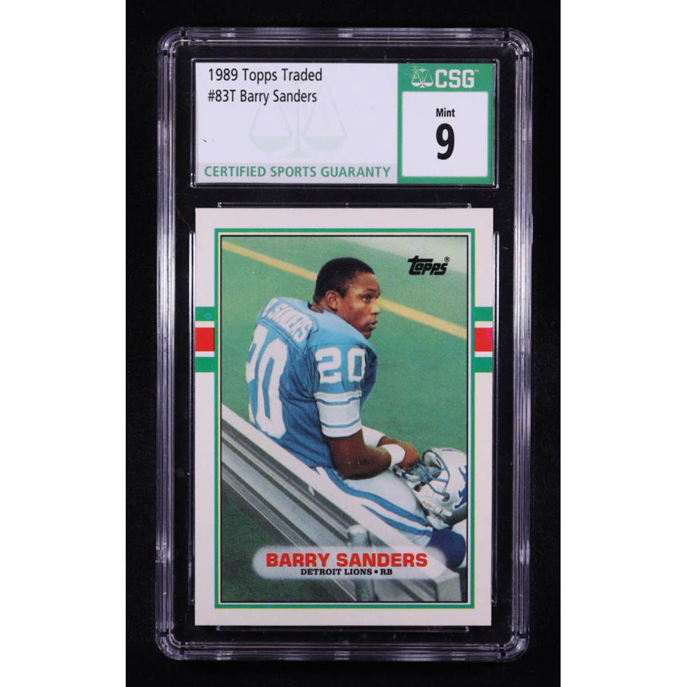 Barry Sanders 1989 Topps Traded #83T RC (CSG 9) at PristineAuction.com