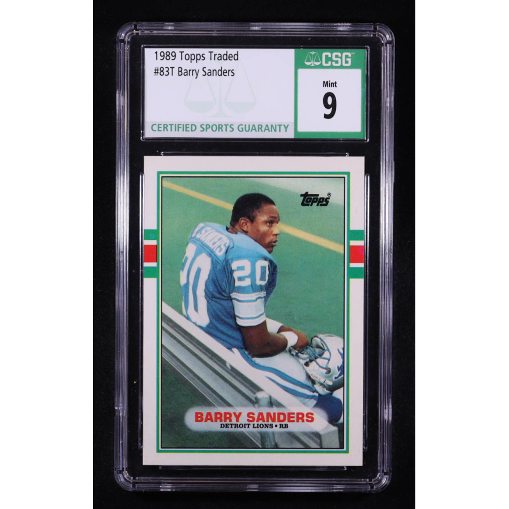 Barry Sanders 1989 Topps Traded #83T RC (CSG 9) at PristineAuction.com