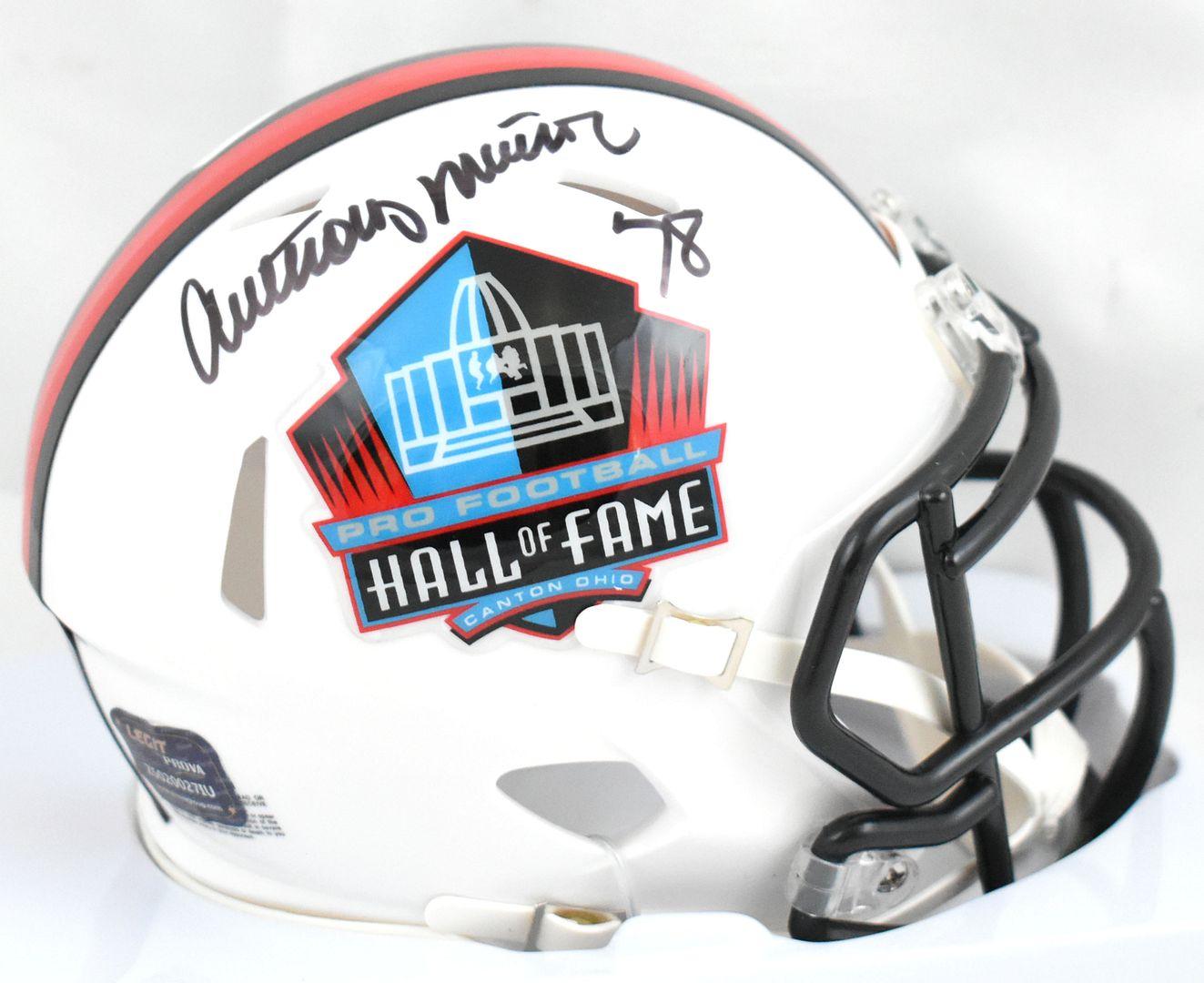 Anthony Munoz Signed Pro Football Hall of Fame Logo Speed Mini Helmet (Prova) at PristineAuction.com Anthony Munoz Signed Pro Football Hall of Fame Logo Speed Mini Helmet (Prova) at PristineAuction.com
