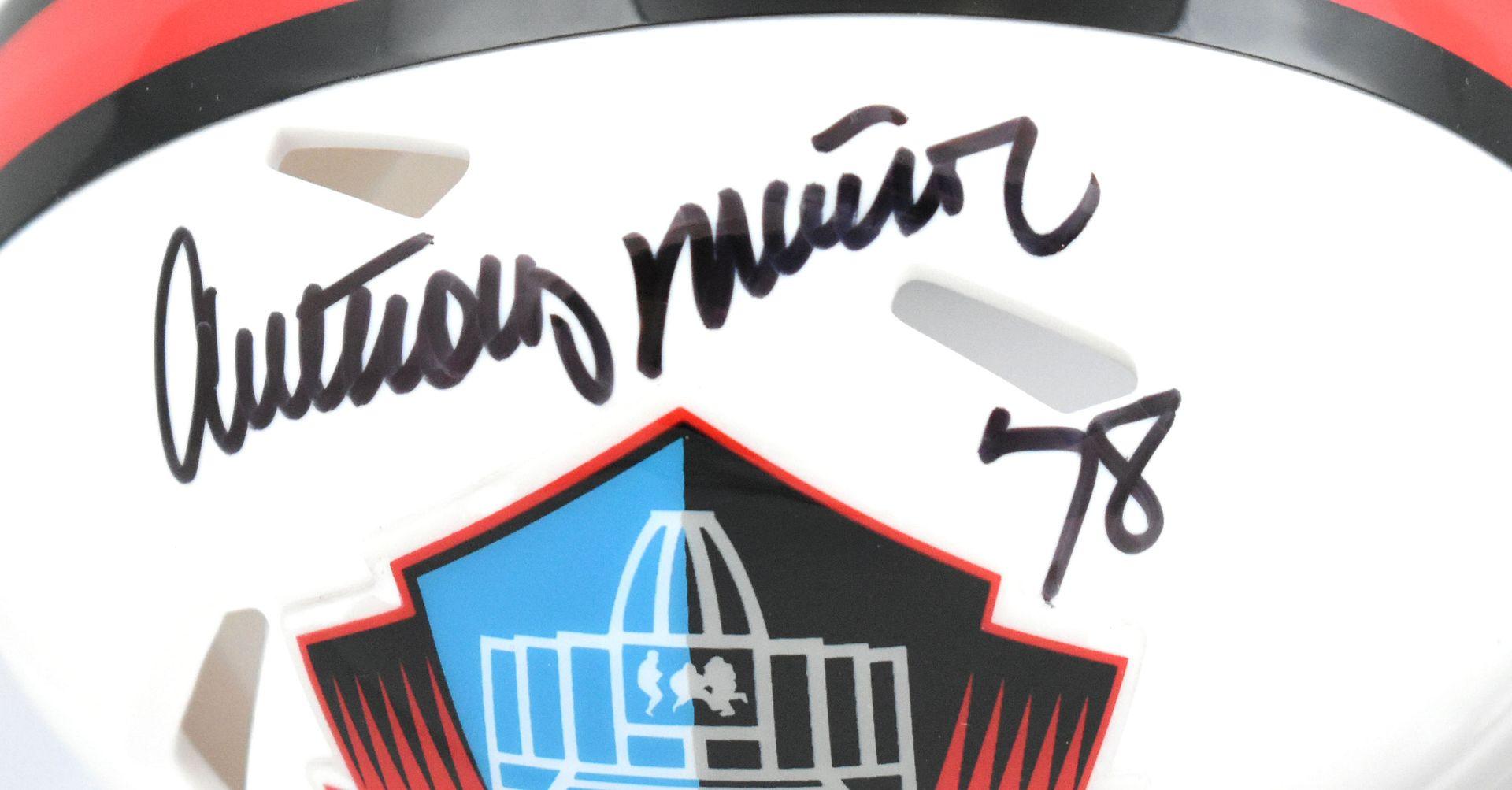 Anthony Munoz Signed Pro Football Hall of Fame Logo Speed Mini Helmet (Prova) at PristineAuction.com Anthony Munoz Signed Pro Football Hall of Fame Logo Speed Mini Helmet (Prova) at PristineAuction.com