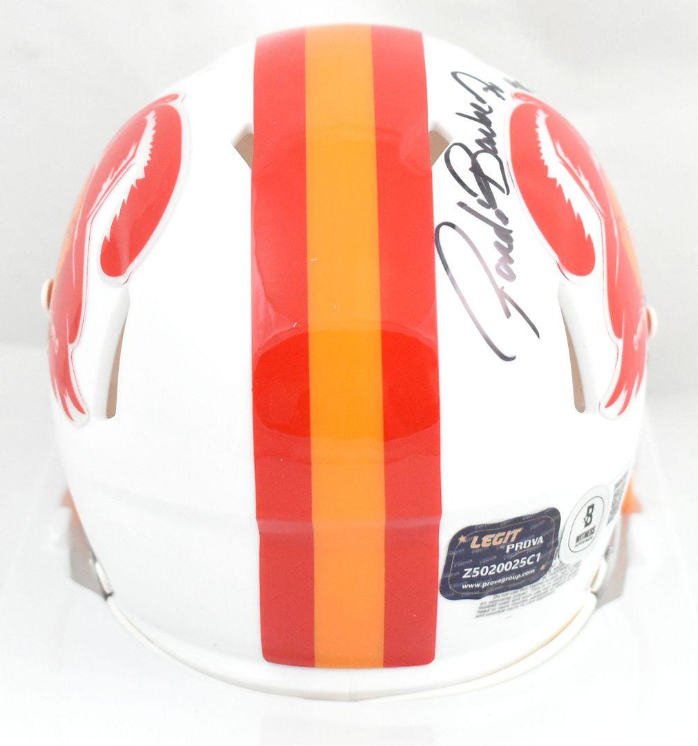 Ronde Barber Signed Buccaneers Throwback Alternate Speed Mini Helmet Inscribed "HOF 23" (Beckett) at PristineAuction.com Ronde Barber Signed Buccaneers Throwback Alternate Speed Mini Helmet Inscribed "HOF 23" (Beckett) at PristineAuction.com
