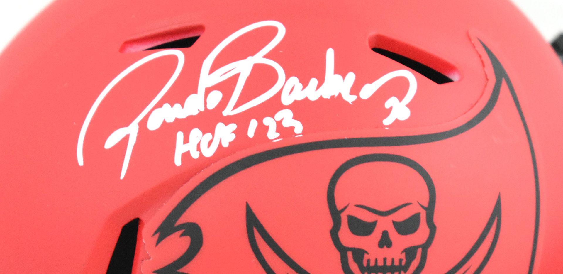 Ronde Barber Signed Buccaneers Rave Alternate Speed Mini Helmet Inscribed "HOF 23" (Beckett) at PristineAuction.com Ronde Barber Signed Buccaneers Rave Alternate Speed Mini Helmet Inscribed "HOF 23" (Beckett) at PristineAuction.com