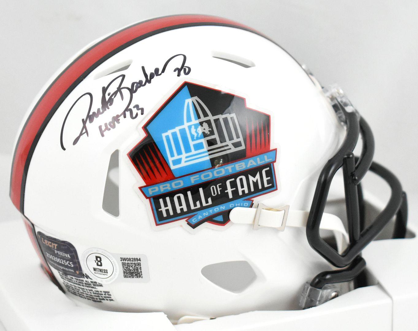 Ronde Barber Signed Pro Football Hall of Fame Logo Speed Mini Helmet Inscribed "HOF 23" (Beckett) at PristineAuction.com Ronde Barber Signed Pro Football Hall of Fame Logo Speed Mini Helmet Inscribed "HOF 23" (Beckett) at PristineAuction.com