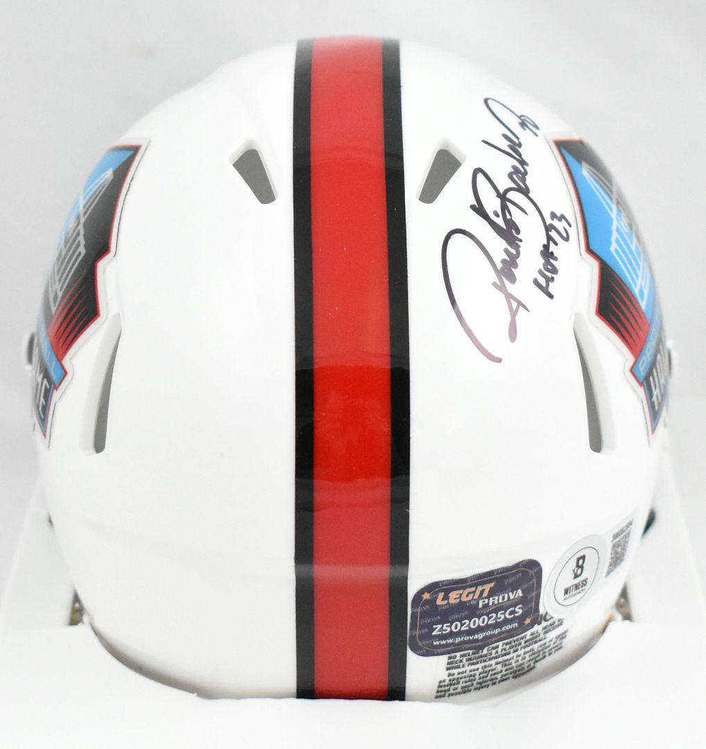 Ronde Barber Signed Pro Football Hall of Fame Logo Speed Mini Helmet Inscribed "HOF 23" (Beckett) at PristineAuction.com Ronde Barber Signed Pro Football Hall of Fame Logo Speed Mini Helmet Inscribed "HOF 23" (Beckett) at PristineAuction.com