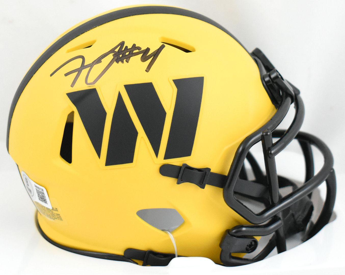 Frankie Luvu Signed Commanders Rave Alternate Speed Mini Helmet (Beckett) at PristineAuction.com Frankie Luvu Signed Commanders Rave Alternate Speed Mini Helmet (Beckett) at PristineAuction.com