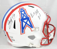 Eddie George & Earl Campbell Signed Oilers Full-Size Speed Helmet Inscribed "HOF 91" (Fanatics & Beckett) at PristineAuction.com