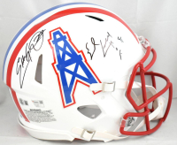 Eddie George & Earl Campbell Signed Oilers Full-Size Authentic On-Field Speed Helmet Inscribed "HOF 91" (Fanatics & Beckett) at PristineAuction.com
