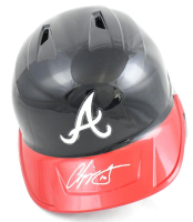 Chipper Jones Signed Braves Full-Size Batting Helmet with Display Stand (Fanatics) at PristineAuction.com
