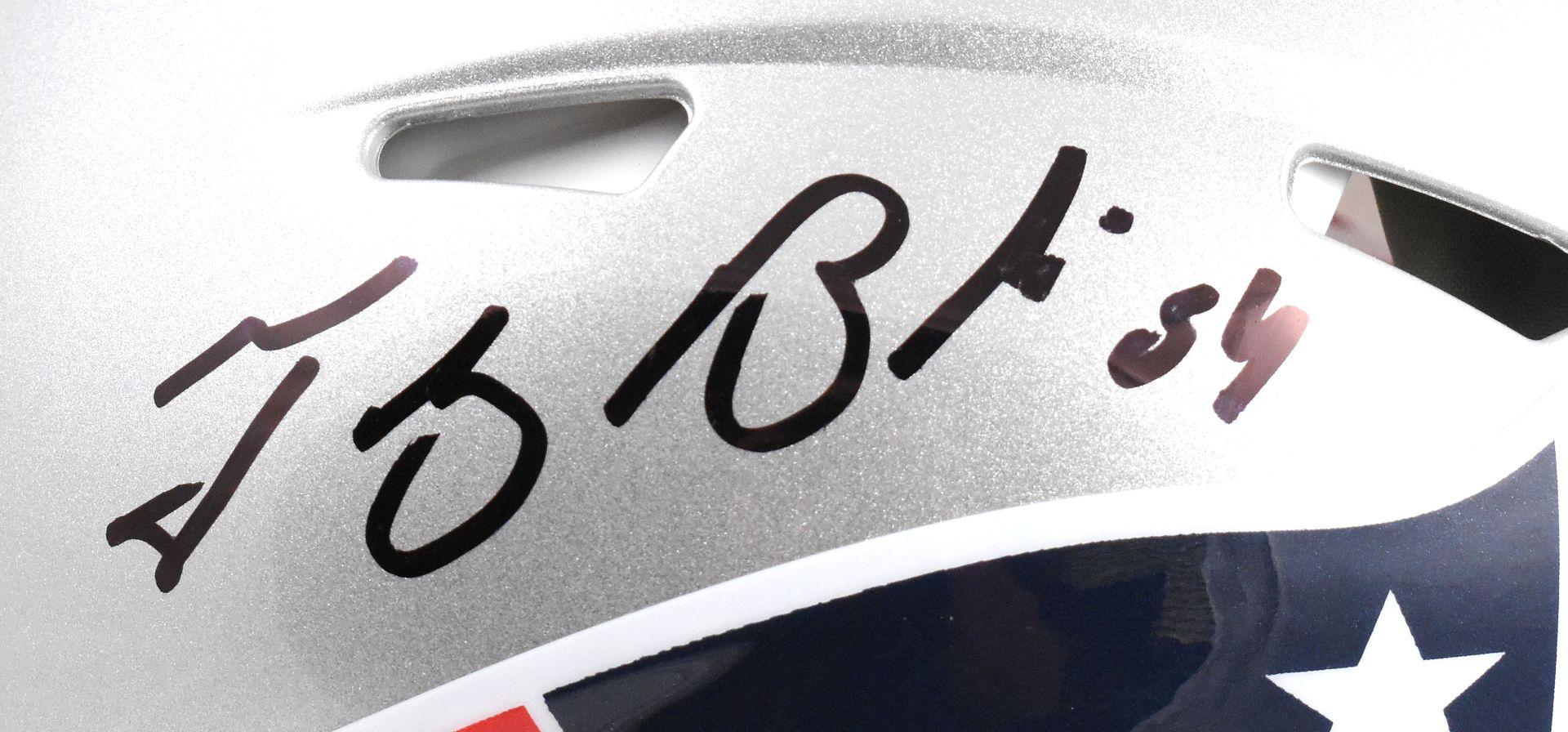 Tedy Bruschi Signed Patriots Full-Size Authentic On-Field Speed Helmet (Beckett) at PristineAuction.com Tedy Bruschi Signed Patriots Full-Size Authentic On-Field Speed Helmet (Beckett) at PristineAuction.com