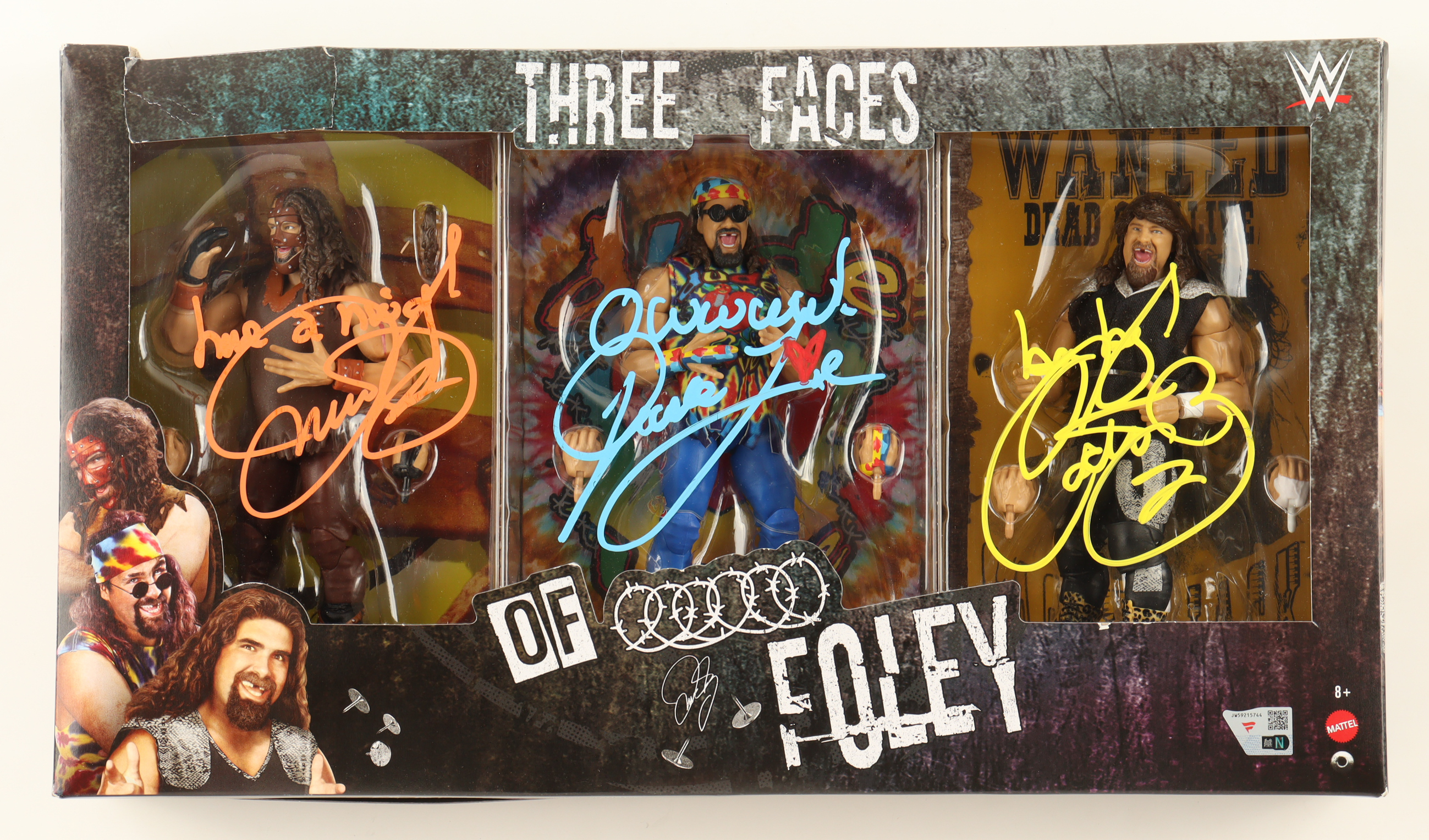 Mick Foley Signed WWE Elite Collection Action Triple Figure Set with Multiple Inscriptions (Fanatics) at PristineAuction.com Mick Foley Signed WWE Elite Collection Action Triple Figure Set with Multiple Inscriptions (Fanatics) at PristineAuction.com